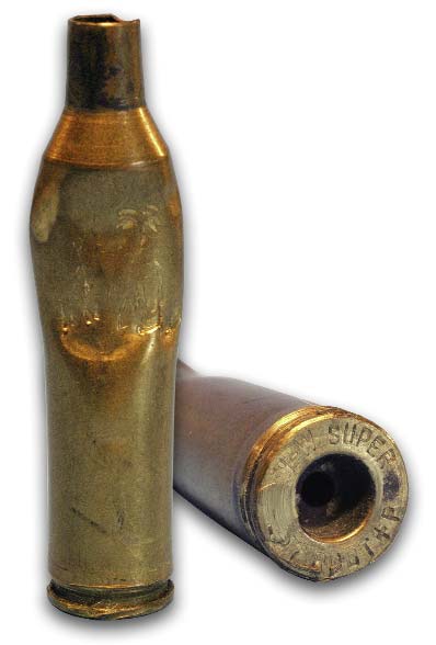 This case came from an extreme overload, fired in a Remington Model 700 rifle. The head spread so much that the case had to be pried from the bolt face. Yet there’s absolutely no sign of the case body stretching or cracking.